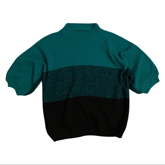 Ombré Teal Stripe Sweater - Picture 4 of 6